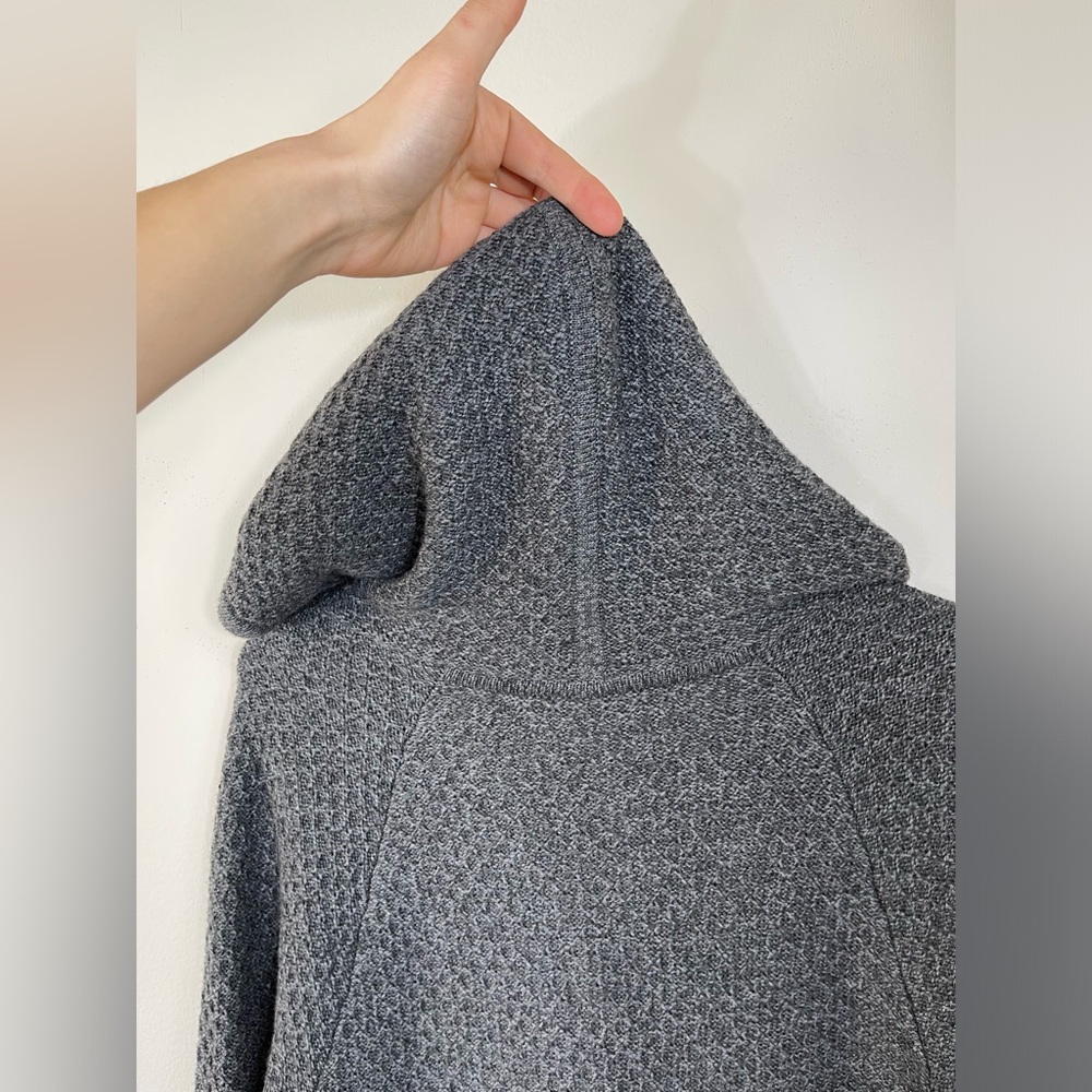 Athleta BOREALIS HOODIE SWEATER DRESS Gray Knit Dress Merino Wool Cozy Size M - Picture 13 of 16